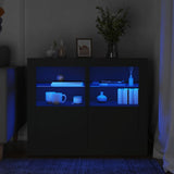 vidaXL Bijzetkast met LED-verlichting bewerkt hout wit