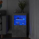 vidaXL Bijzetkast met LED-verlichting bewerkt hout wit