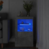 vidaXL Bijzetkast met LED-verlichting bewerkt hout wit