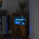 vidaXL Bijzetkast met LED-verlichting bewerkt hout wit