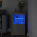 vidaXL Bijzetkast met LED-verlichting bewerkt hout wit