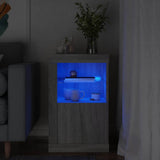 vidaXL Bijzetkast met LED-verlichting bewerkt hout wit
