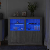 vidaXL Bijzetkast met LED-verlichting bewerkt hout wit