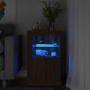 vidaXL Bijzetkast met LED-verlichting bewerkt hout wit