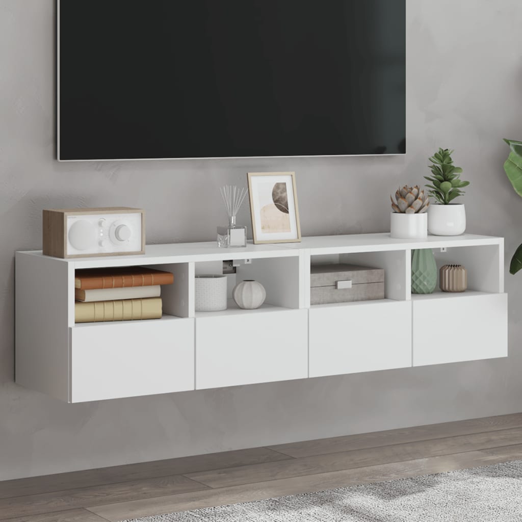 vidaXL Tv-wandmeubels 2 st 40x30x30 cm bewerkt hout wit