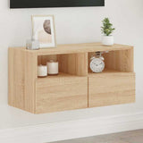 vidaXL Tv-wandmeubels 2 st 40x30x30 cm bewerkt hout wit