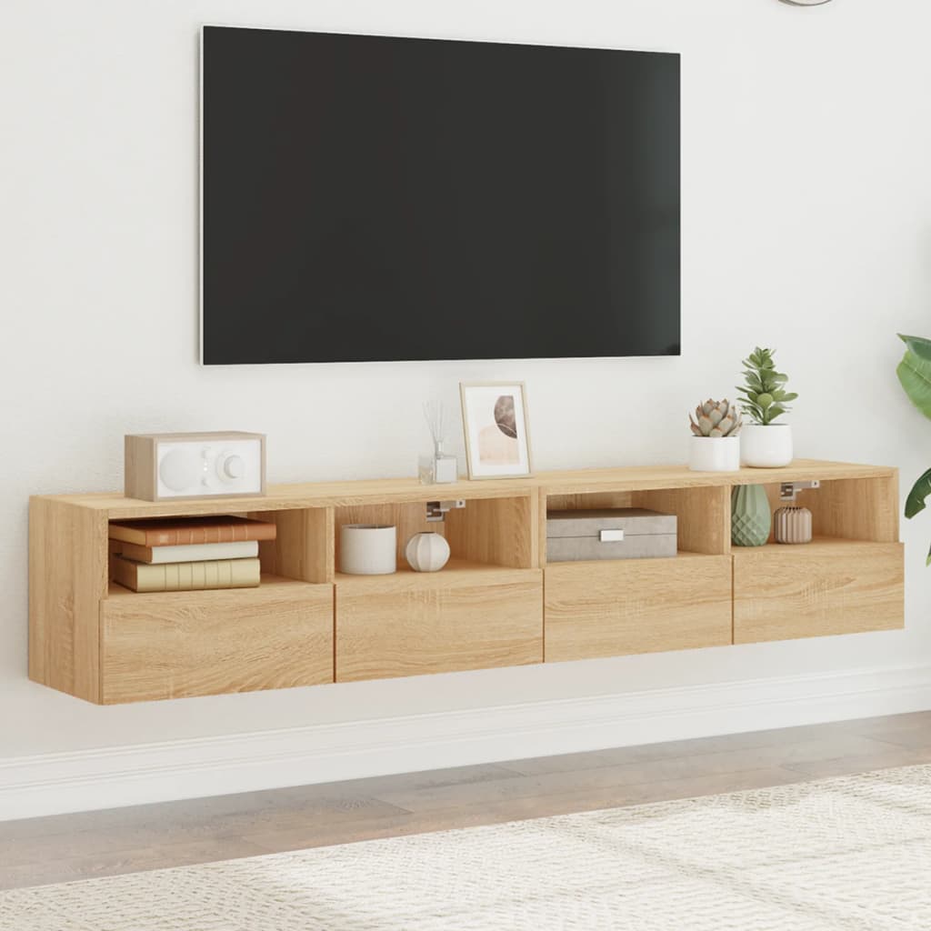 vidaXL Tv-wandmeubels 2 st 40x30x30 cm bewerkt hout wit
