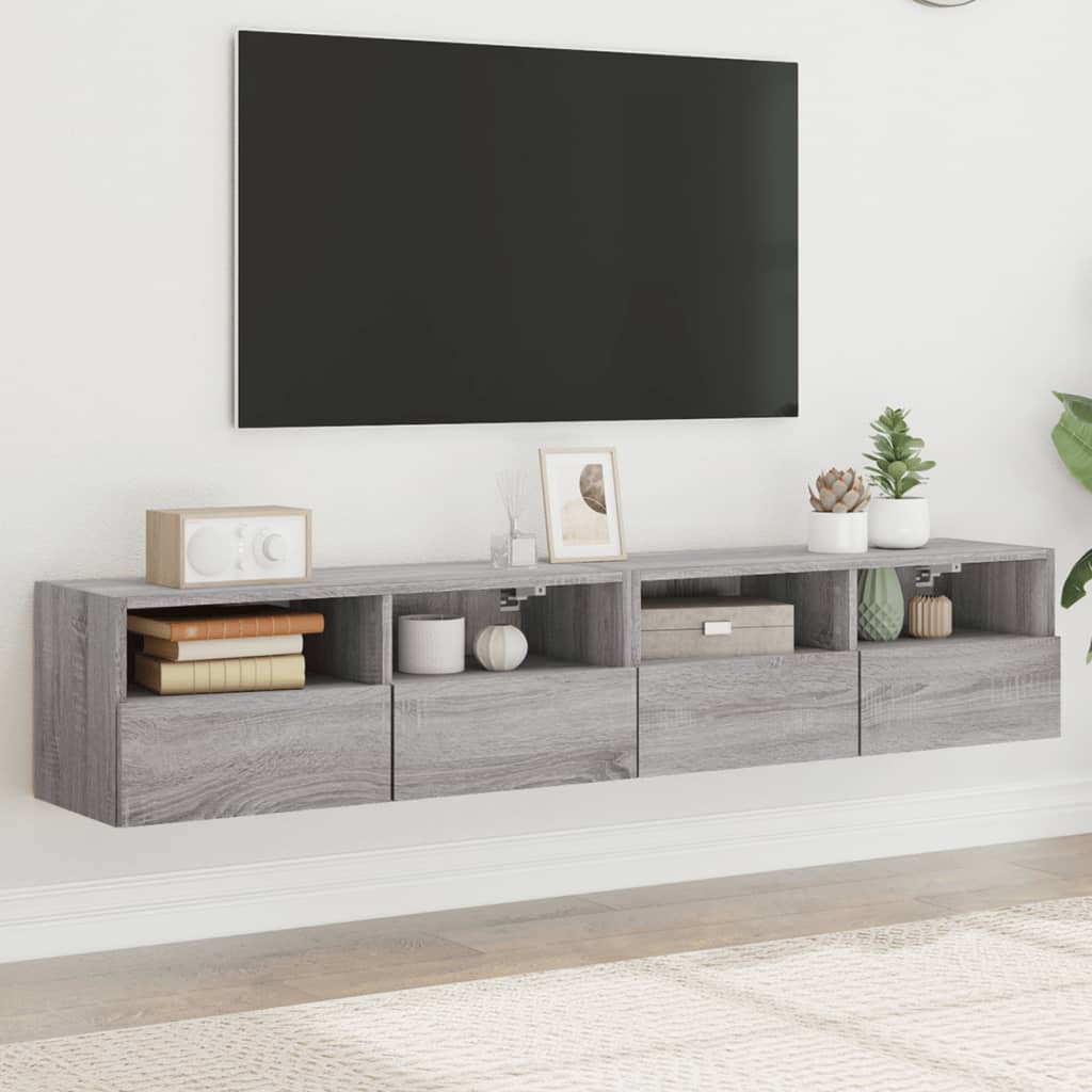 vidaXL Tv-wandmeubels 2 st 40x30x30 cm bewerkt hout wit