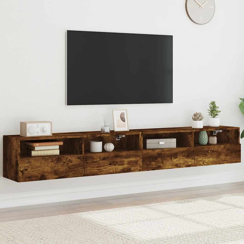 vidaXL Tv-wandmeubels 2 st 40x30x30 cm bewerkt hout wit