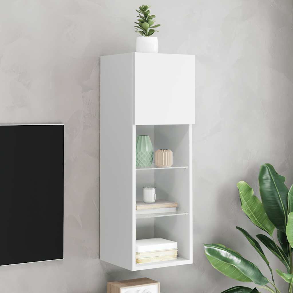 vidaXL TV Cabinets 2 pcs with LED lighting 30.5x30x60 cm white