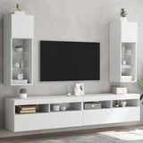 vidaXL TV Cabinets 2 pcs with LED lighting 30.5x30x60 cm white