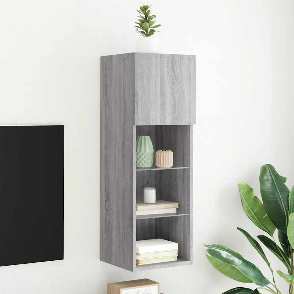 vidaXL TV Cabinets 2 pcs with LED lighting 30.5x30x60 cm white