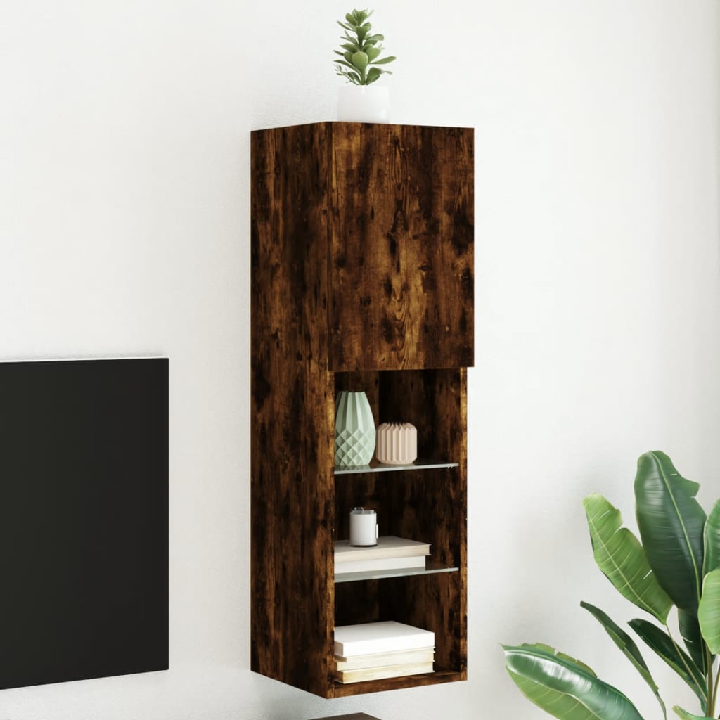vidaXL TV Cabinets 2 pcs with LED lighting 30.5x30x60 cm white