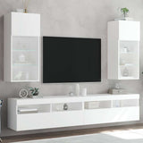 vidaXL TV Cabinets 2 pcs with LED lighting 30.5x30x60 cm white