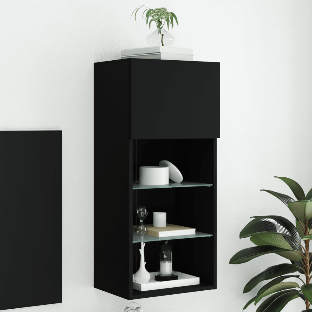 vidaXL TV Cabinets 2 pcs with LED lighting 30.5x30x60 cm white