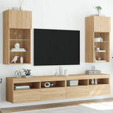 vidaXL TV Cabinets 2 pcs with LED lighting 30.5x30x60 cm white