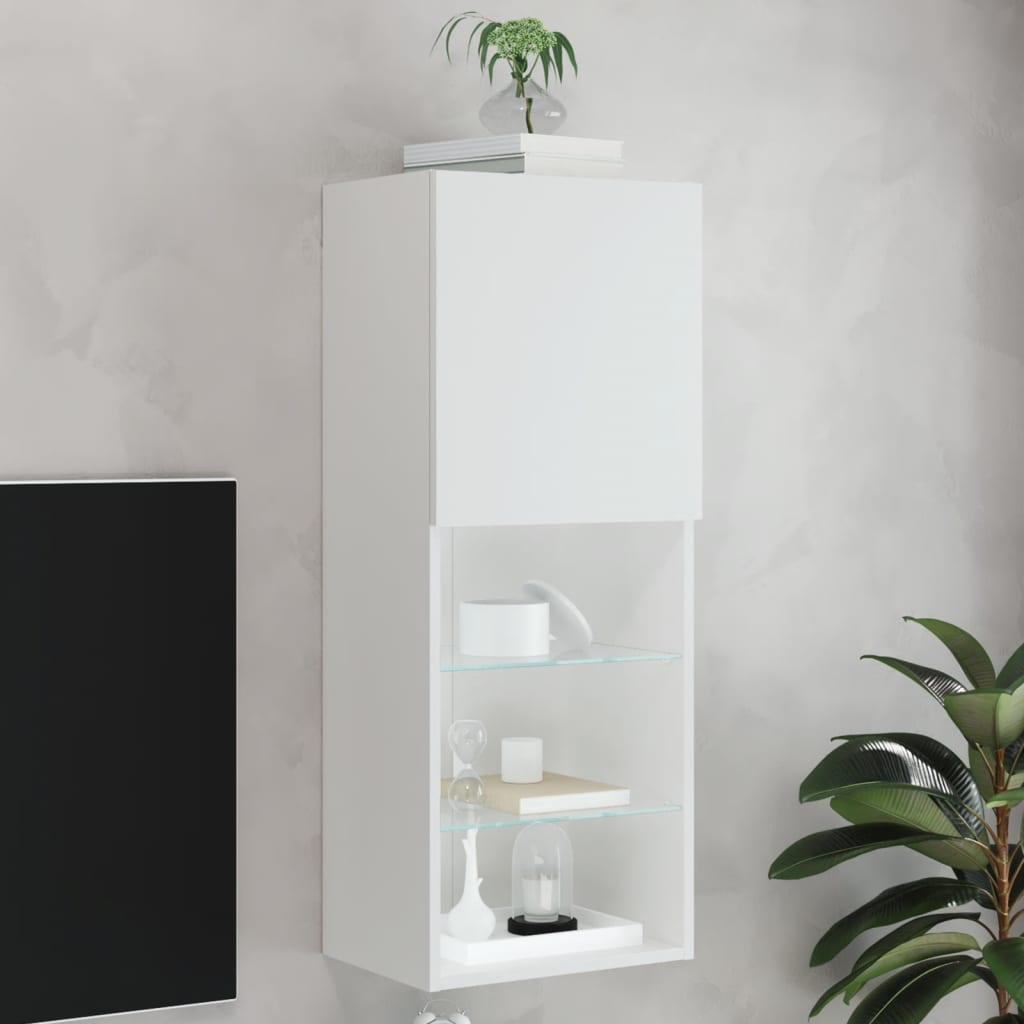 vidaXL TV Cabinets 2 pcs with LED lighting 30.5x30x60 cm white