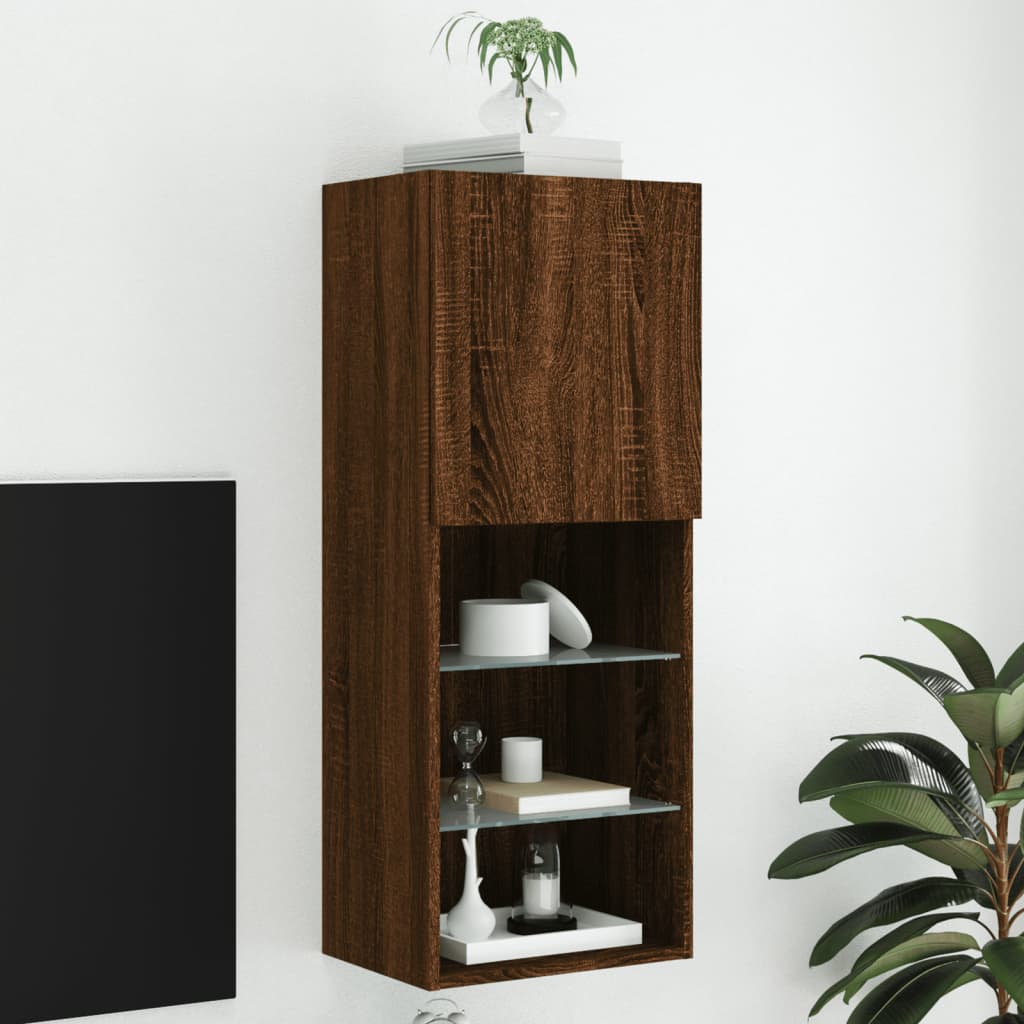 vidaXL TV Cabinets 2 pcs with LED lighting 30.5x30x60 cm white