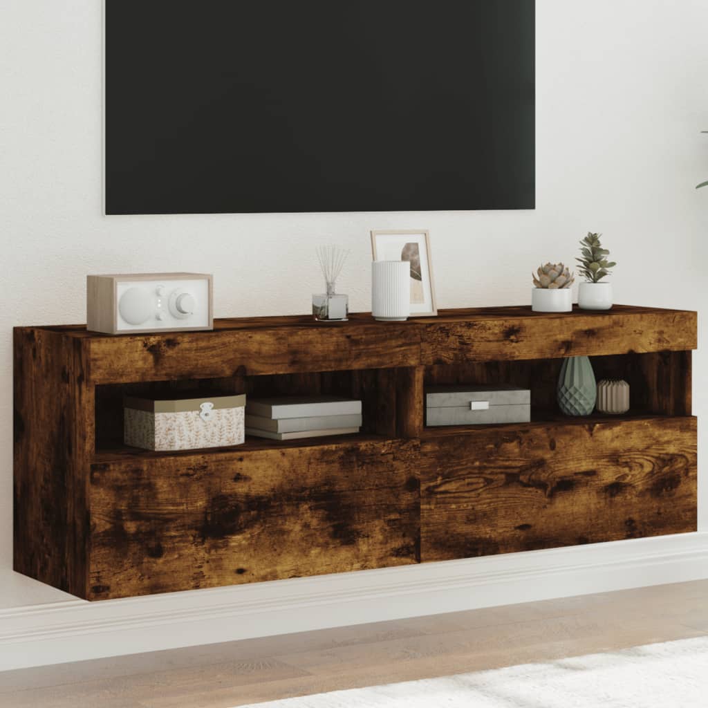 vidaXL Tv-wandmeubel met LED-verlichting 40x30x40 cm bruin eikenkleur