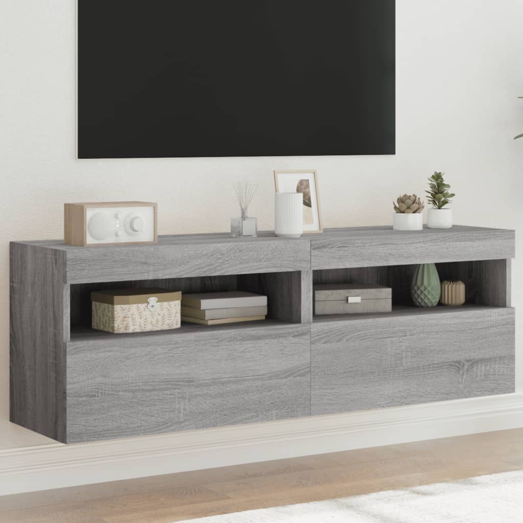 vidaXL Tv-wandmeubel met LED-verlichting 40x30x40 cm bruin eikenkleur
