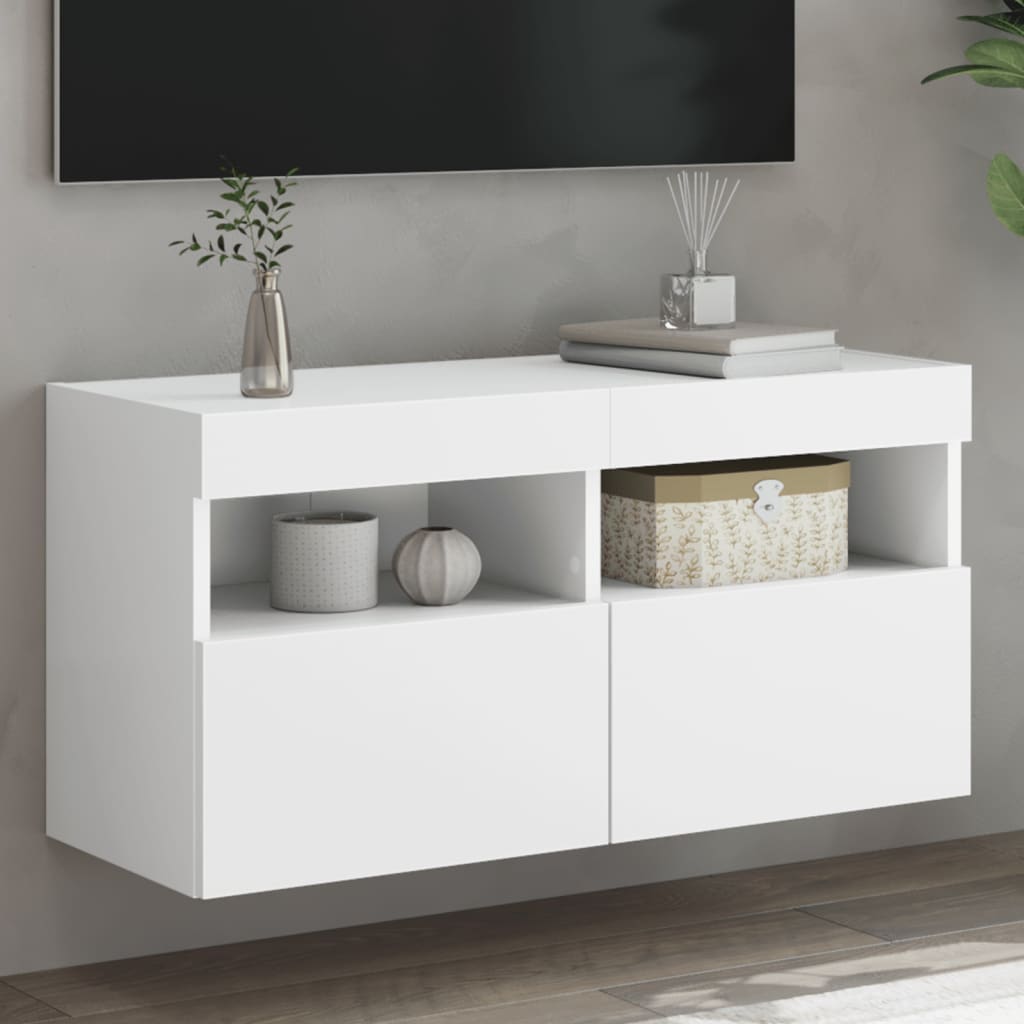 vidaXL Tv-wandmeubel met LED-verlichting 40x30x40 cm bruin eikenkleur