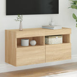 vidaXL Tv-wandmeubel met LED-verlichting 40x30x40 cm bruin eikenkleur