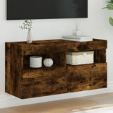 vidaXL Tv-wandmeubel met LED-verlichting 40x30x40 cm bruin eikenkleur