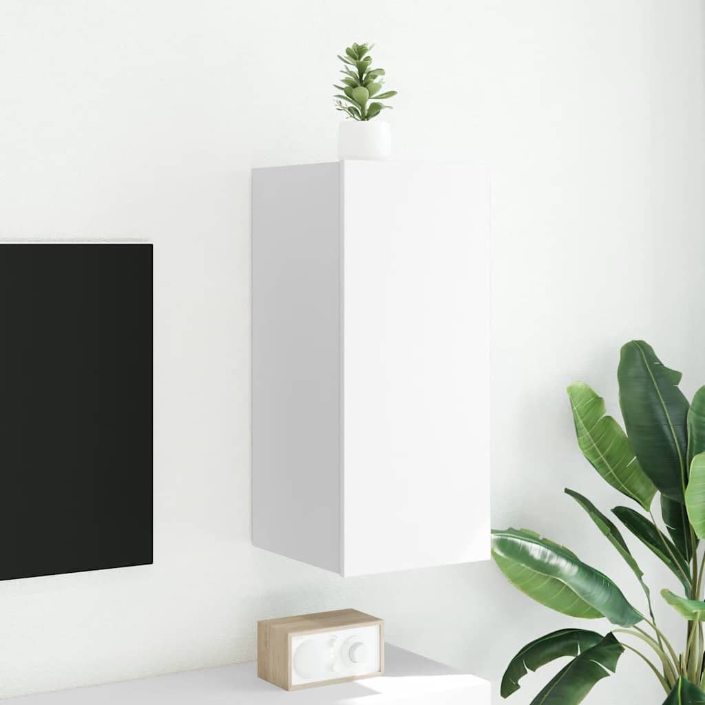 vidaXL TV cabinet with LED lights 30.5x35x30 cm white