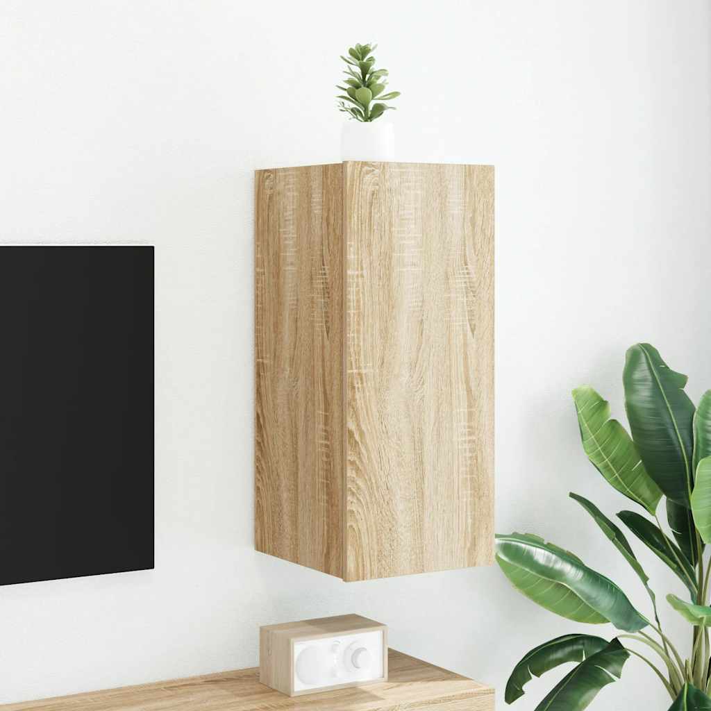 vidaXL TV cabinet with LED lights 30.5x35x30 cm white