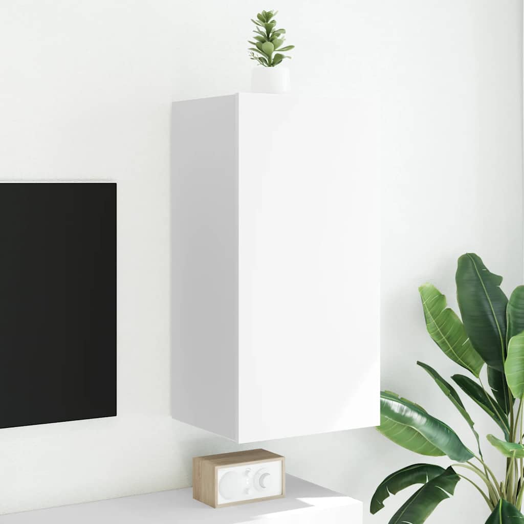 vidaXL TV cabinet with LED lights 30.5x35x30 cm white