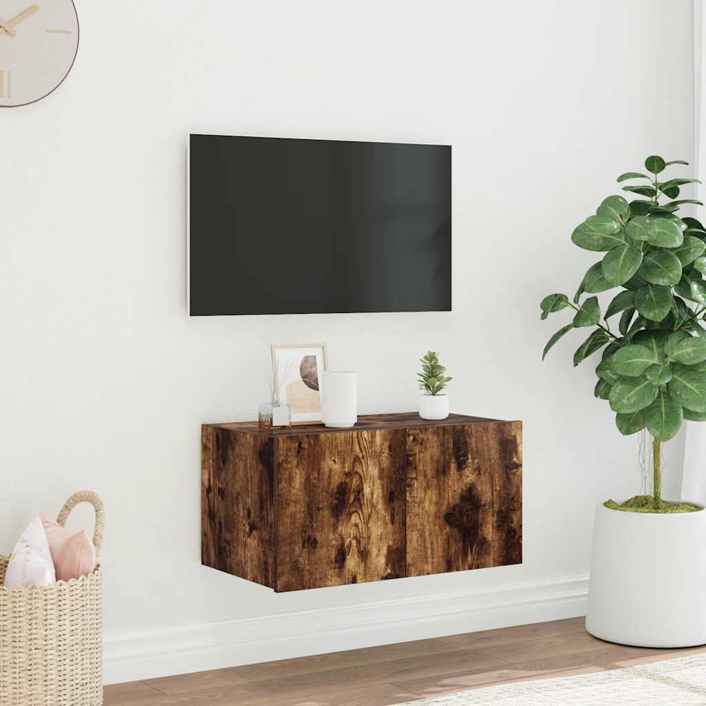 vidaXL TV cabinet with LED lights 30.5x35x30 cm white