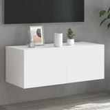 vidaXL TV cabinet with LED lights 30.5x35x30 cm white