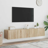 vidaXL TV cabinet with LED lights 30.5x35x30 cm white