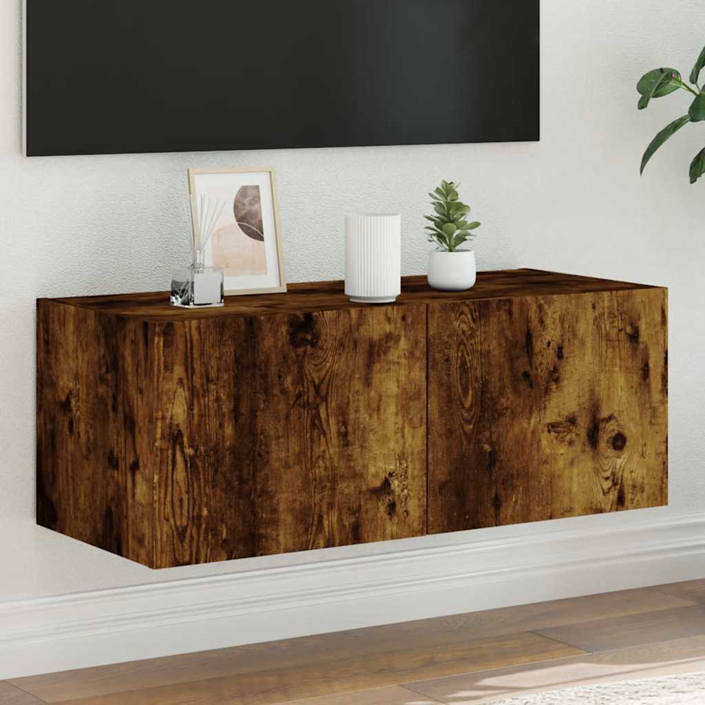 vidaXL TV cabinet with LED lights 30.5x35x30 cm white