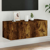 vidaXL TV cabinet with LED lights 30.5x35x30 cm white