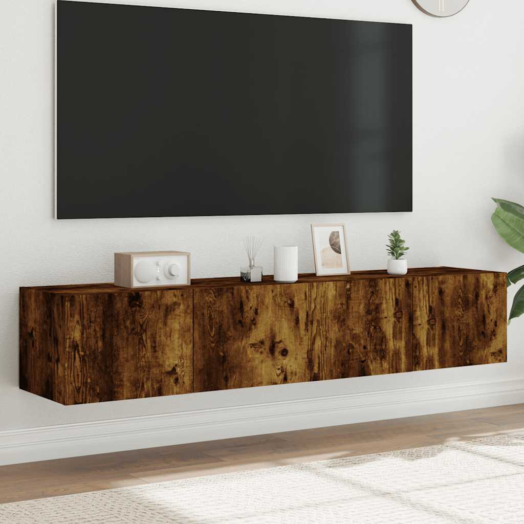 vidaXL TV cabinet with LED lights 30.5x35x30 cm white