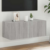 vidaXL TV cabinet with LED lights 30.5x35x30 cm white