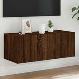 vidaXL TV cabinet with LED lights 30.5x35x30 cm white