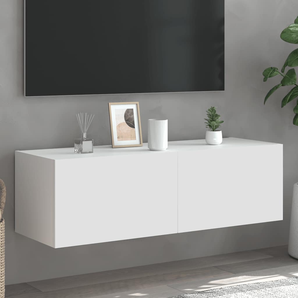 vidaXL TV cabinet with LED lights 30.5x35x30 cm white