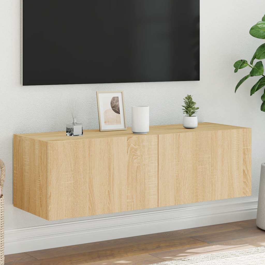 vidaXL TV cabinet with LED lights 30.5x35x30 cm white