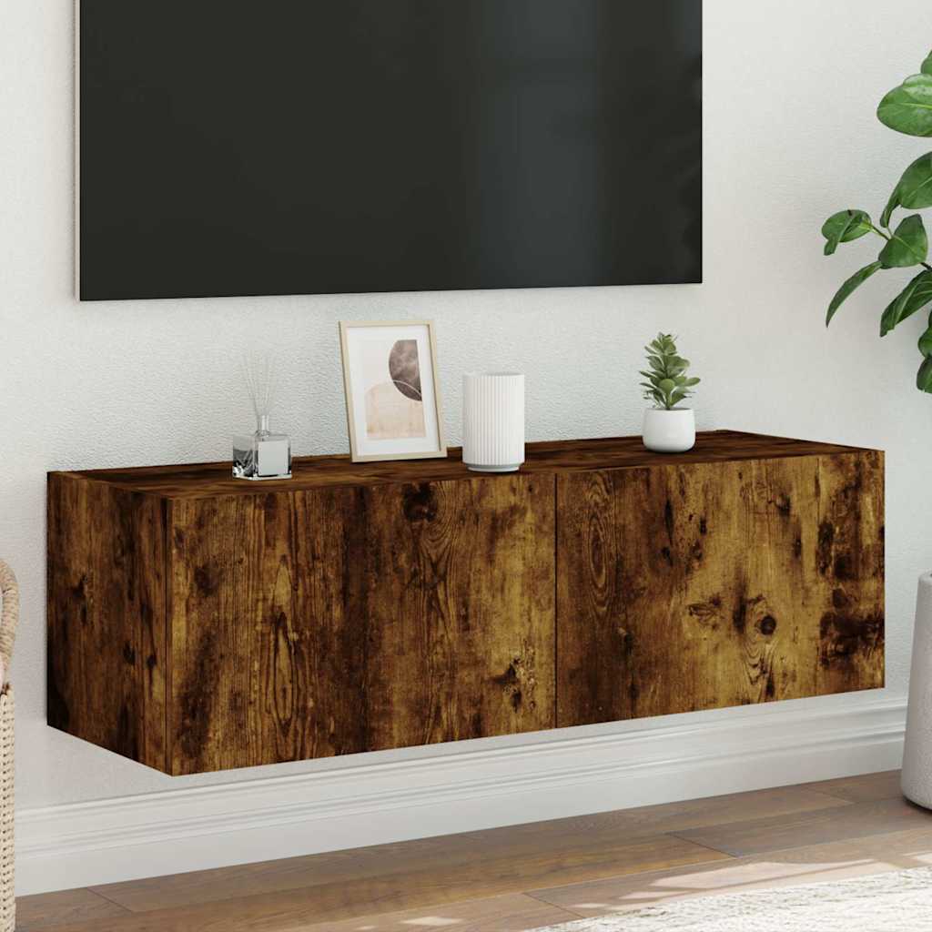 vidaXL TV cabinet with LED lights 30.5x35x30 cm white