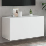 vidaXL TV cabinet with LED lights 30.5x35x30 cm white
