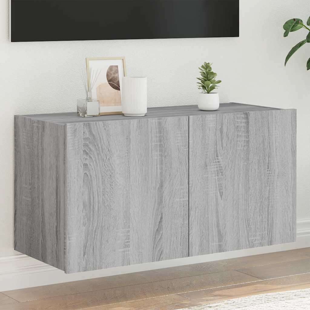 vidaXL TV cabinet with LED lights 30.5x35x30 cm white