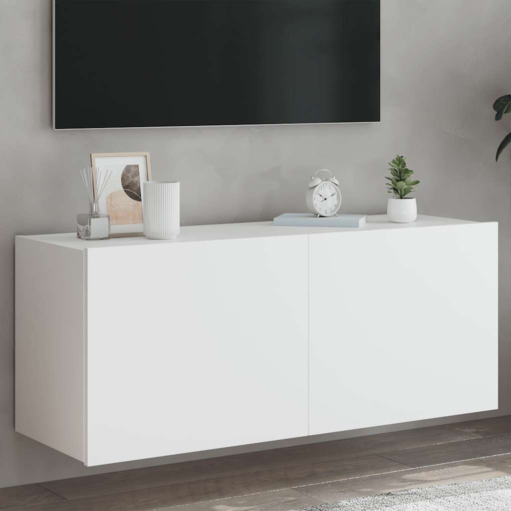vidaXL TV cabinet with LED lights 30.5x35x30 cm white