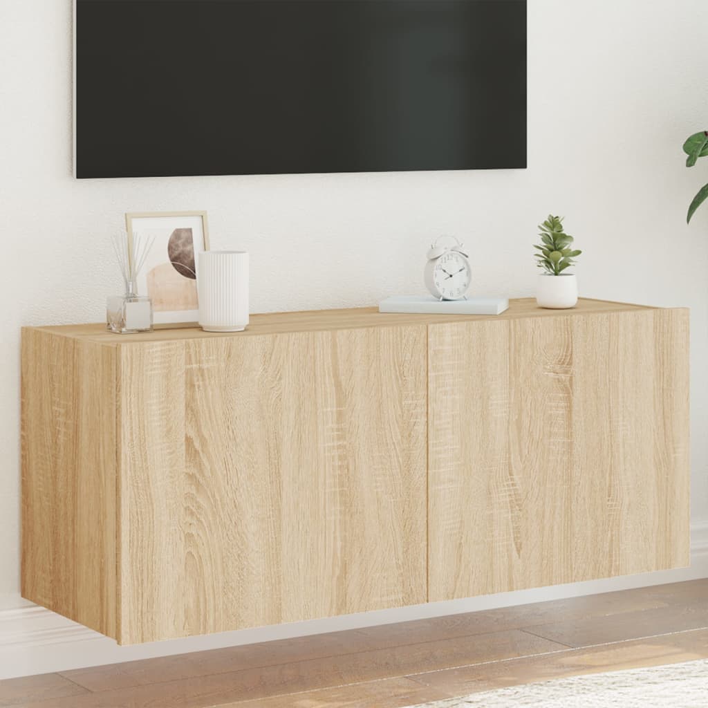 vidaXL TV cabinet with LED lights 30.5x35x30 cm white