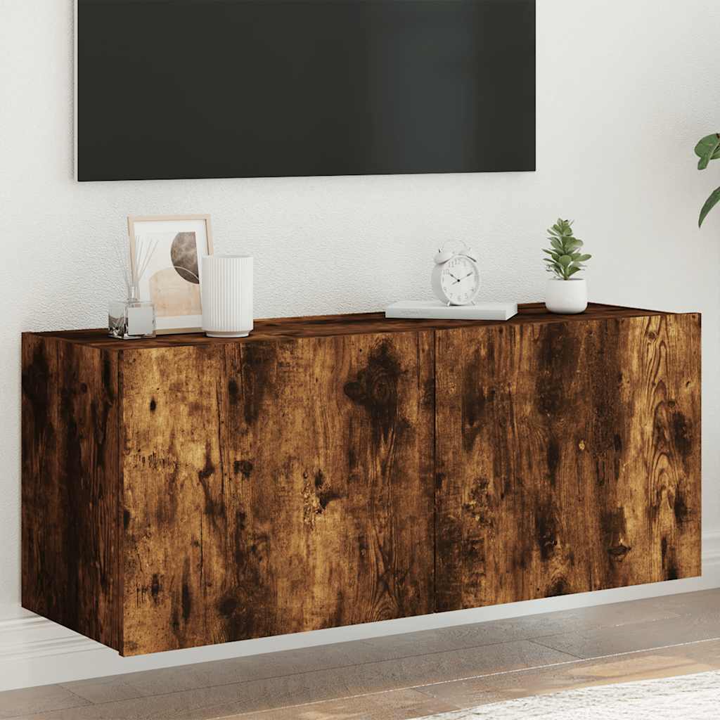 vidaXL TV cabinet with LED lights 30.5x35x30 cm white