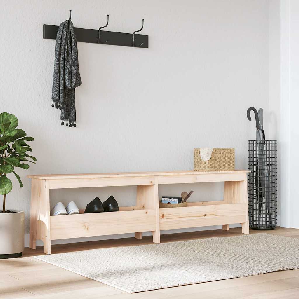 vidaXL Hallway Bench 160x28x45 cm Solid Pine Wood