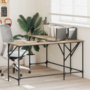 vidaXL Bureau 149x149x75 cm bewerkt hout zwart