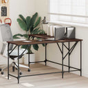 vidaXL Bureau 149x149x75 cm bewerkt hout zwart