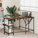 vidaXL Desk 139x139x75 cm engineered wood black